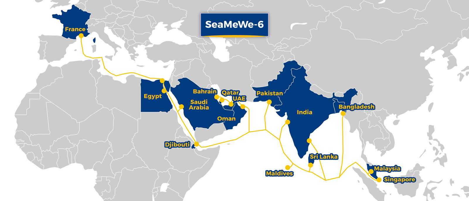 Djibouti Telecom Submarine Network_SeaMeWe 6 AAE1 Map